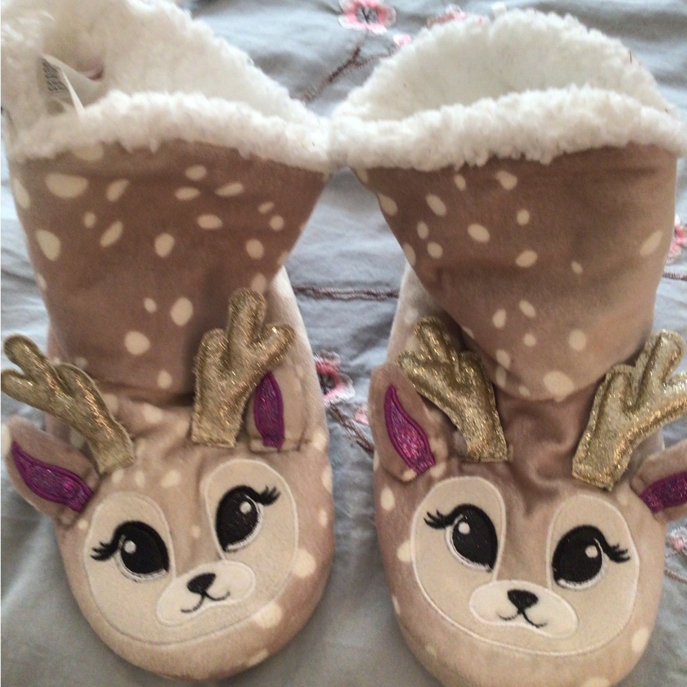 Justice Girls 4-5M reindeer slippers